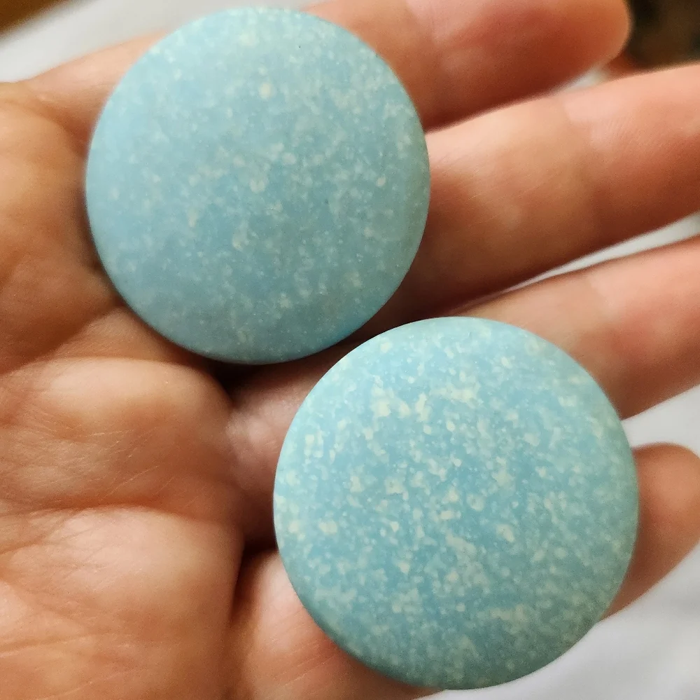 VTG Light Blue Clip on Earrings